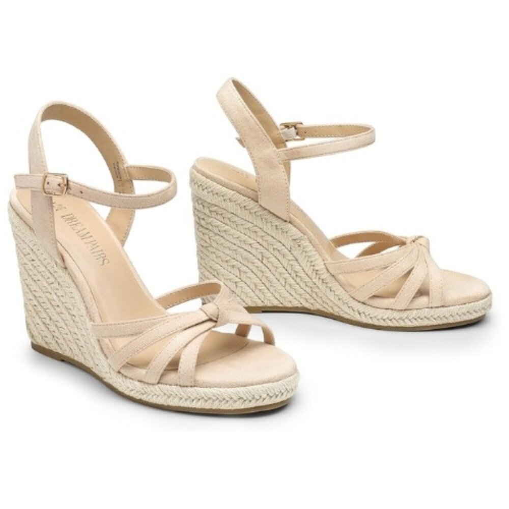 DREAM PAIRS Women'S Wedge Sandals, Platform Espadrille, Open Toe Ankle Strap 8M